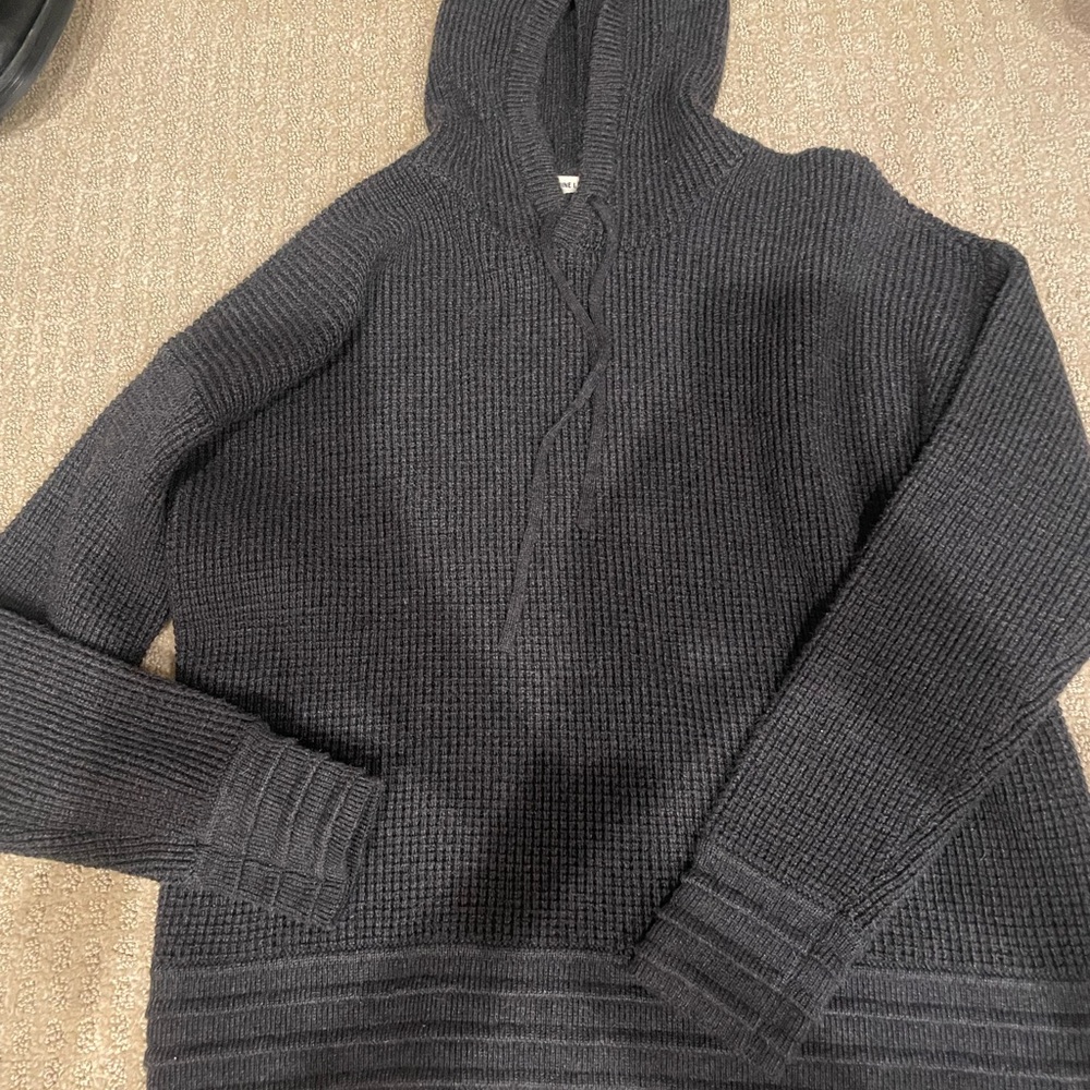 Marine Layer Black Knit Hoodie Sweater